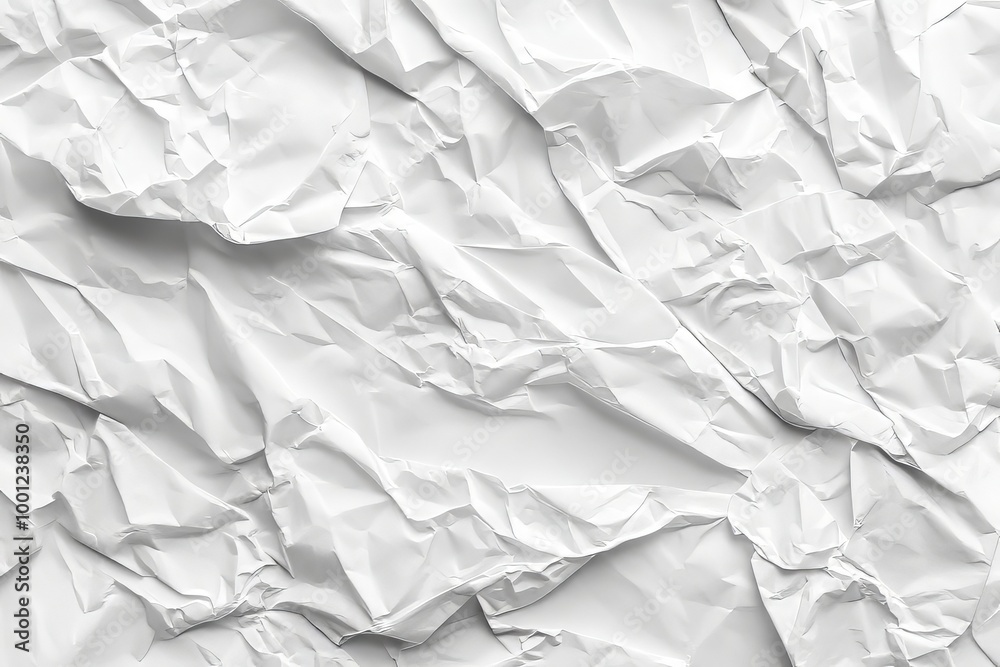 Crumpled Paper Textures: A Collection of Abstract White Backgrounds for Design