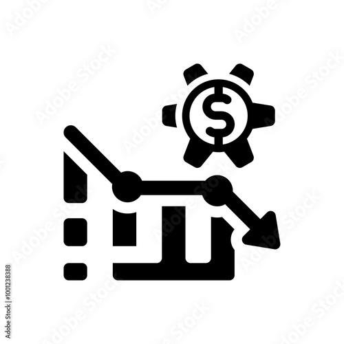 Dollar rate decrease Icon