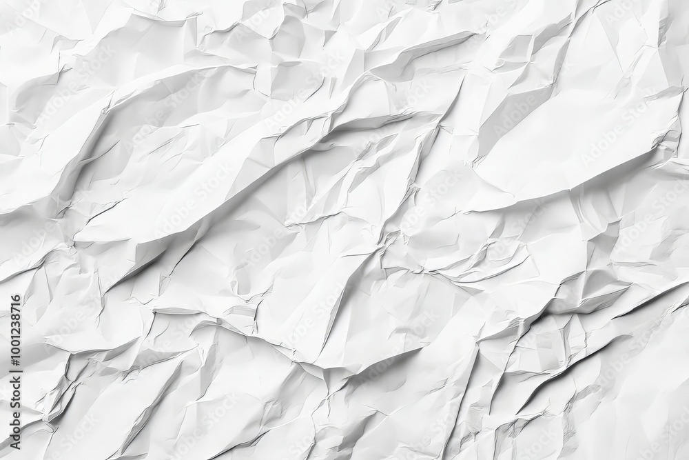 Fototapeta premium Crumpled White Paper: A Textural Exploration of Abstract Design