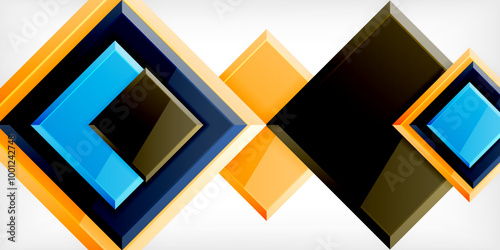 Colorful squares with reflections abstract background design. Vector Illustration For Wallpaper, Banner, Background, Card, Book Illustration, landing page