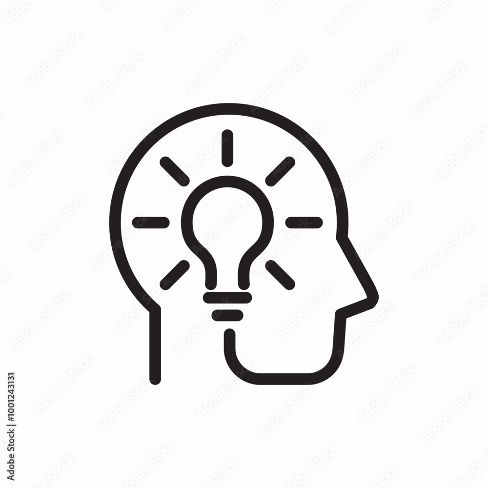 brain idea icon sign vector