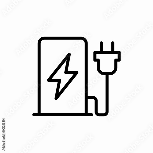 electric car charger icon sign vector
