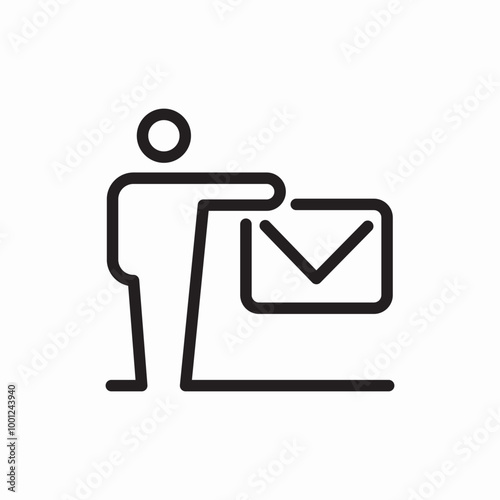 human send letter icon sign vector