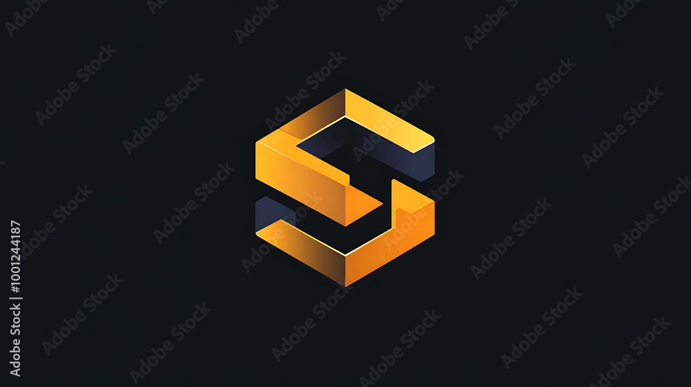 A modern, bold logo featuring the letter S in a three dimensional, hexagonal shape. The color scheme of gold and black suggests power, sophistication, and luxury.