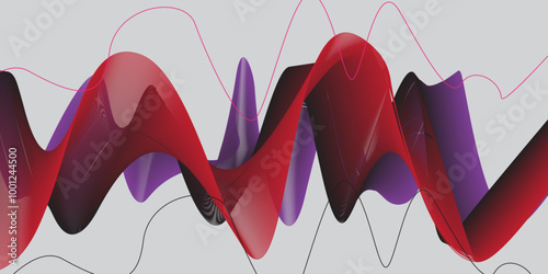 red and black wave abstract background, suitable for landing page and computer desktop background. 3d vector, Black sports swimsuit template 3D rendering, Wave line background vector.