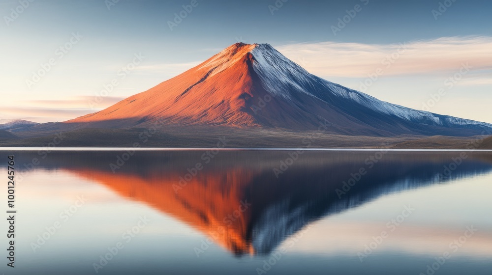 Fototapeta premium Volcanic mountain in morning light