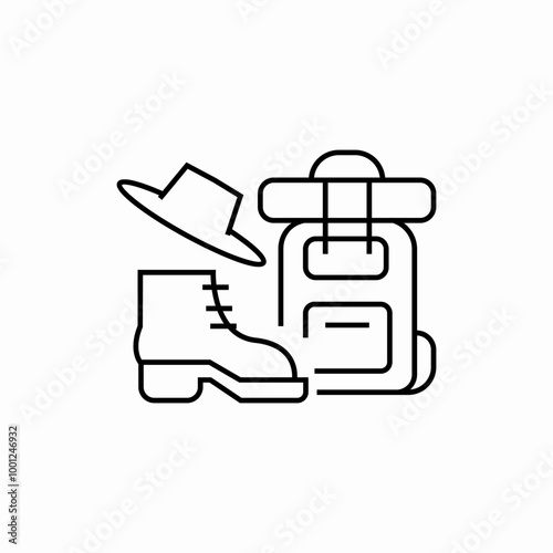 camping accessories icon sign vector
