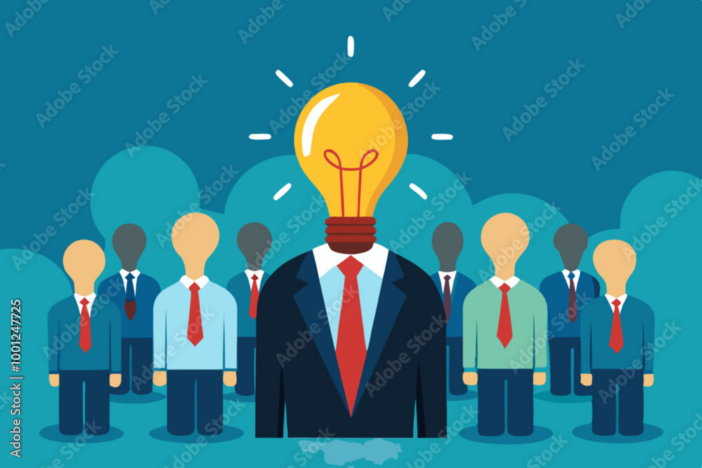 Be different, leadership individuality or unique candidate, courage or determination to success, freedom, stand out from other, freedom or creativity concept, businessman with bright lightbulb head. Be different, leadership individuality or unique candidate, courage or determination to success, freedom, stand out from other, freedom or creativity concept, businessman with bright lightbulb head.