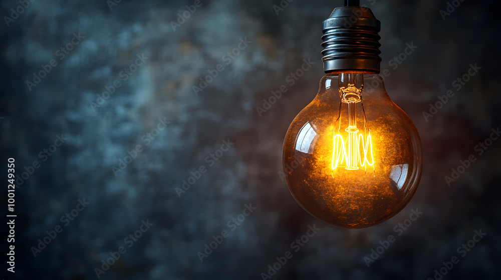 A Light Bulb Hanging on the Wall Glowing in the Darkness
A Light Bulb Hanging on the Wall Glowing in the Darkness