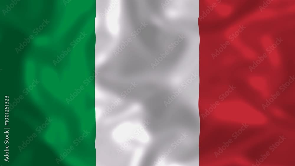 Italy flag animation, close-up. 3D animation. Italy flag animation, close-up. 3D animation.