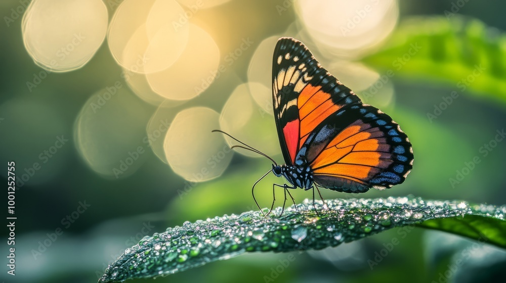Vibrant Butterfly on Leaf Vibrant Butterfly on Leaf