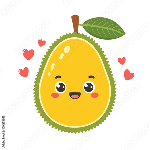 Jackfruit Fruit Cute Cartoon Fresh Animation Kawaii Healthy Character

