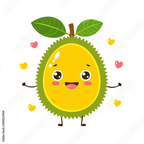 Jackfruit Fruit Cute Cartoon Fresh Animation Kawaii Healthy Character
