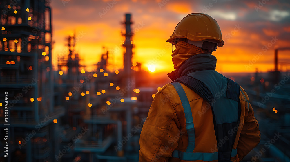 A Worker in Protective Gear Stands Against the Backdrop
A Worker in Protective Gear Stands Against the Backdrop