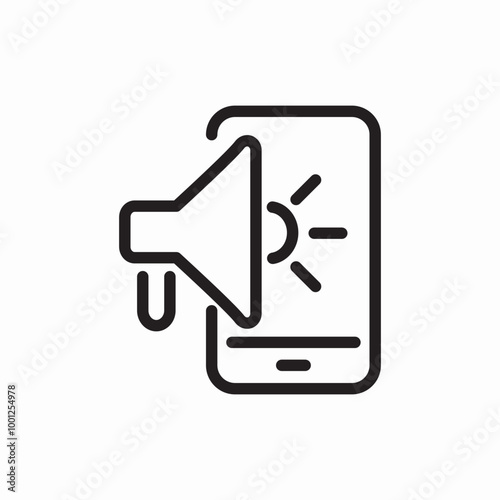 phone megaphone sun icon sign vector