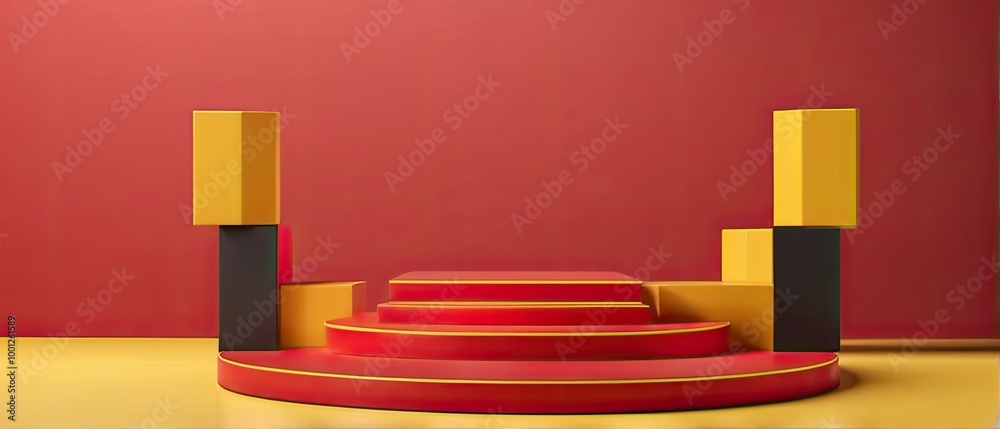 Red and Yellow Minimalist Product Display Red and Yellow Minimalist Product Display
