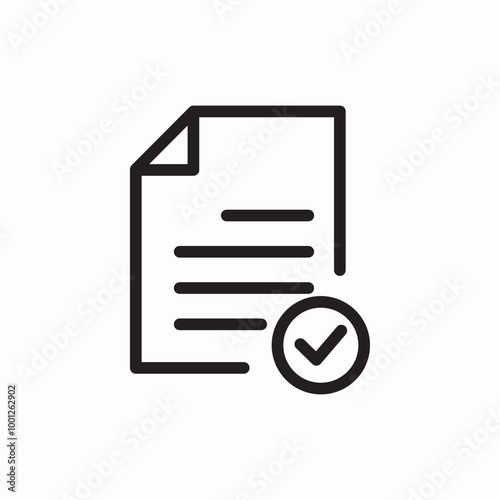 document file check mark icon sign vector