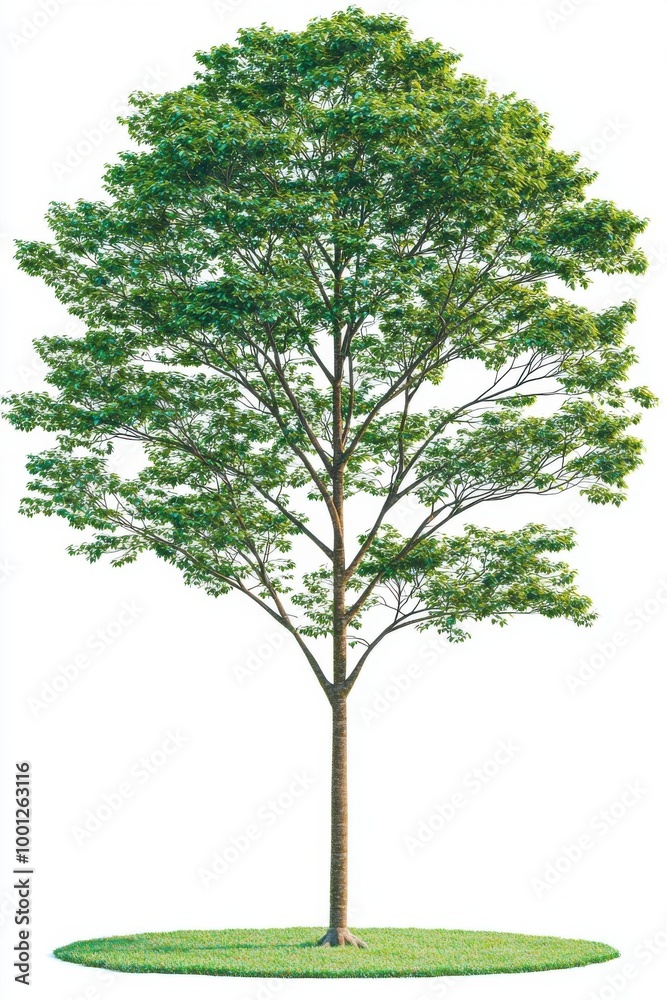 Isolated Sycamore Tree with Lush Green Foliage Isolated Sycamore Tree with Lush Green Foliage