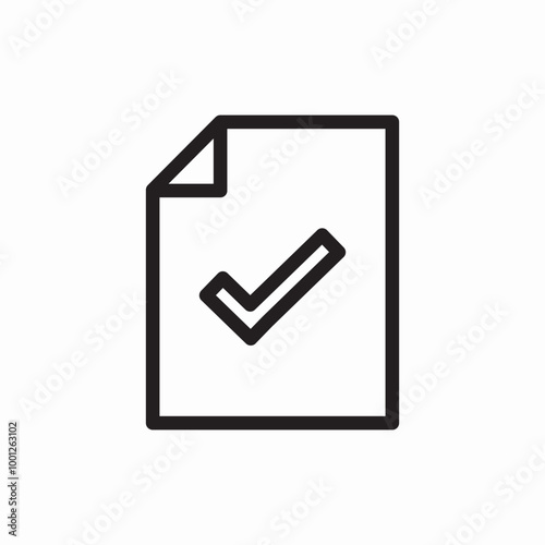 file check mark icon sign vector