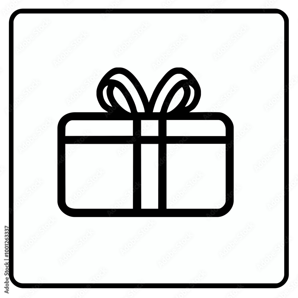 Gift Box with Ribbon and Frame Line Icon
Gift Box with Ribbon and Frame Line Icon