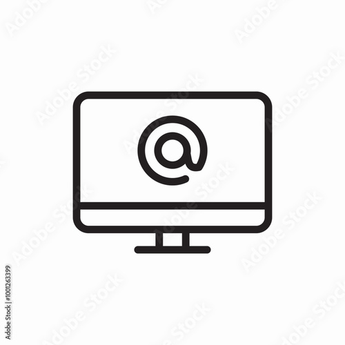 mail button on pc icon sign vector