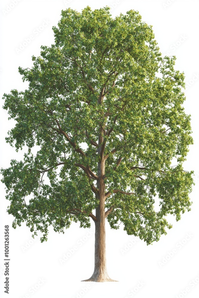 Obraz premium Ancient Oak Tree Isolated on White Background