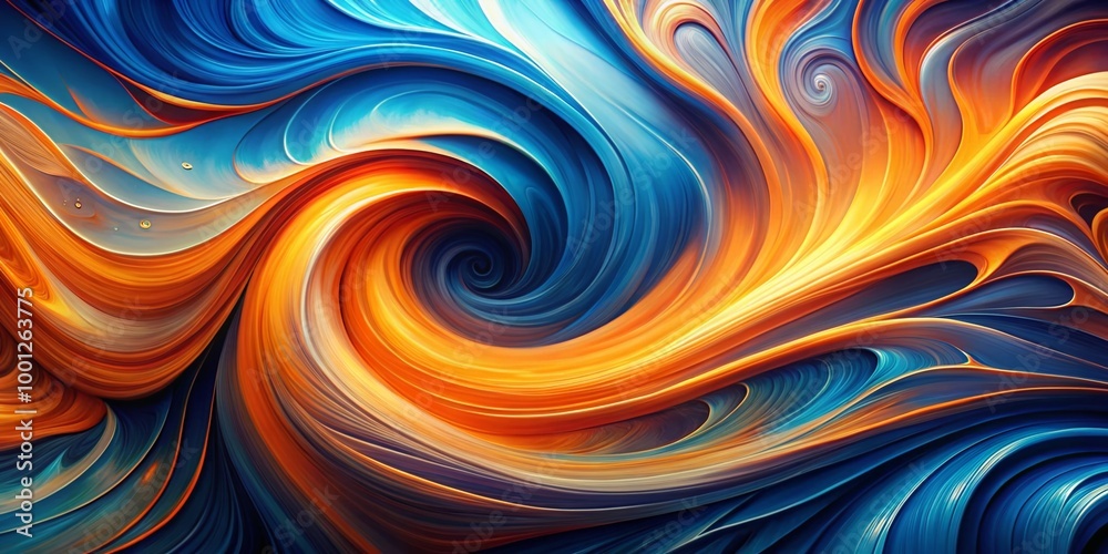 Vibrant abstract swirling patterns of blue and orange hues create a mesmerizing and dynamic background for videos, Vibrant abstract swirling patterns of blue and orange hues create a mesmerizing and dynamic background for videos,