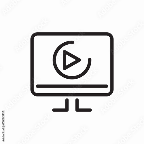 watching video play button pc icon sign vector