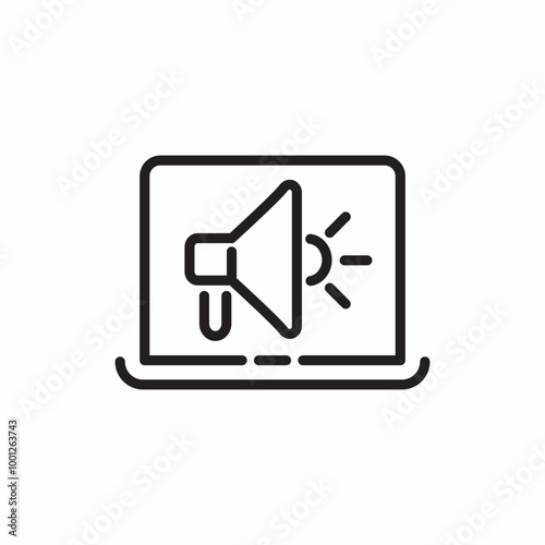 sound on pc icon sign vector