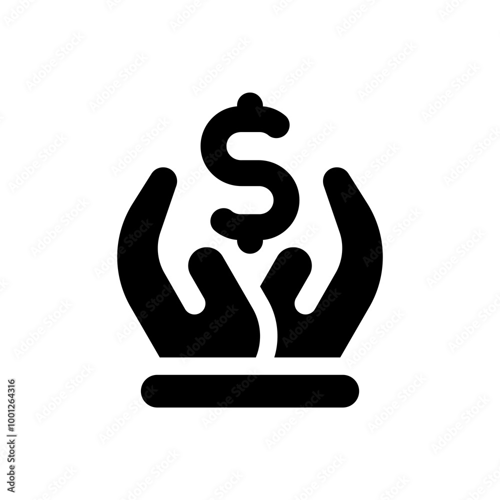 dollar with hand icon dollar with hand icon