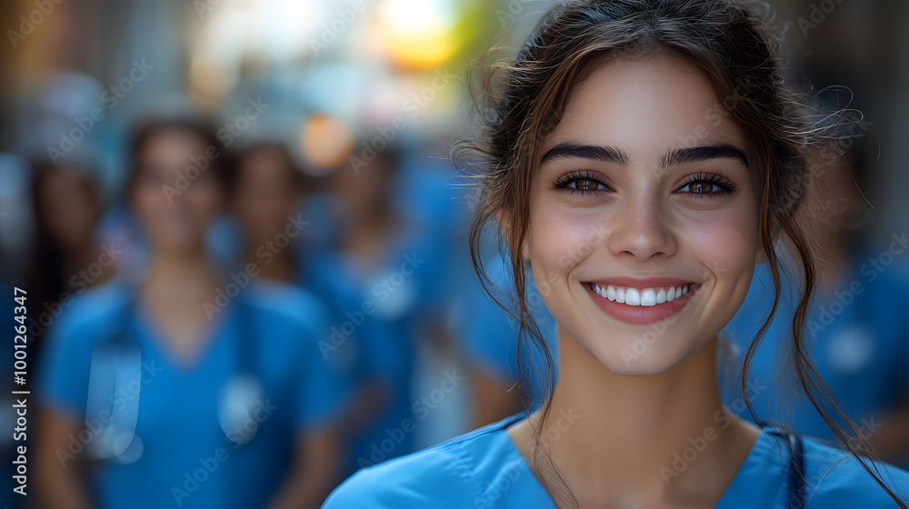 A Group of Beautiful Young Female Nurses Smiling and Working Together
A Group of Beautiful Young Female Nurses Smiling and Working Together