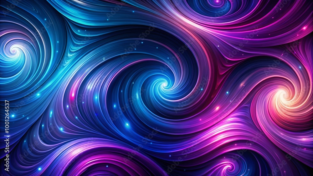 Fototapeta premium Vibrant abstract swirls of midnight blue and purple hues blend seamlessly, creating a mesmerizing and futuristic