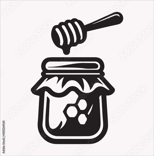 honey pot jar vector silhouette on a white background