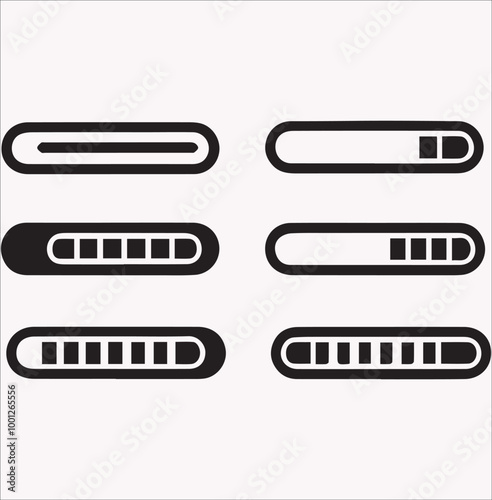 Loading bar vector silhouette on a white background
