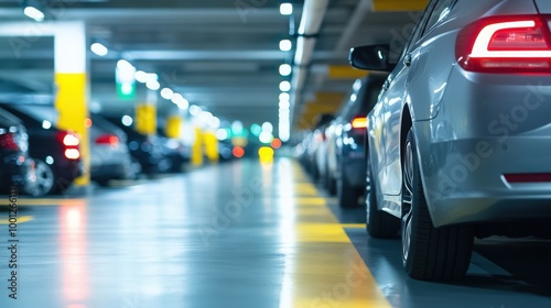 Wallpaper Mural A close-up of a modern parking garage showcases automatic systems arranging cars in orderly rows, emphasizing how innovative technology Torontodigital.ca