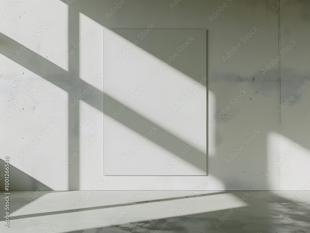 Obraz premium Sunlight and Shadows on a White Wall