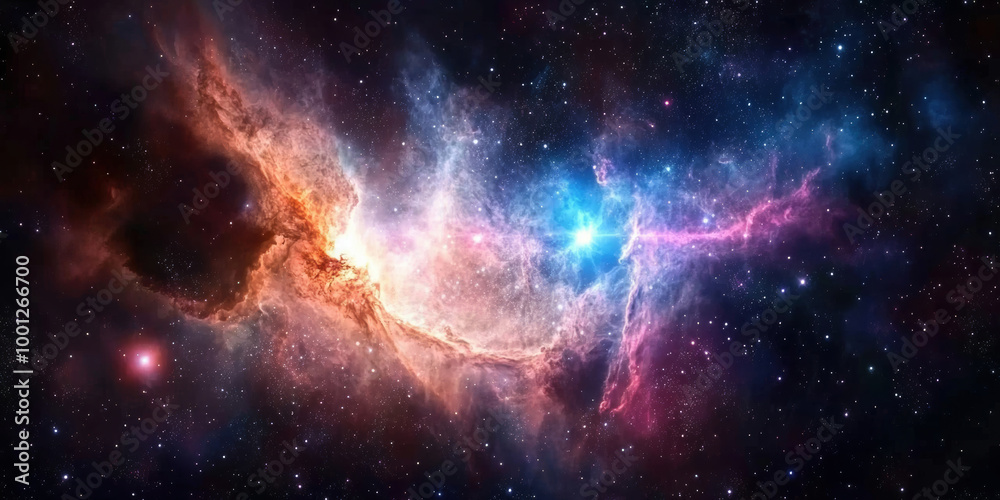 Vibrant Nebula and Star Cluster in Deep Space Vibrant Nebula and Star Cluster in Deep Space