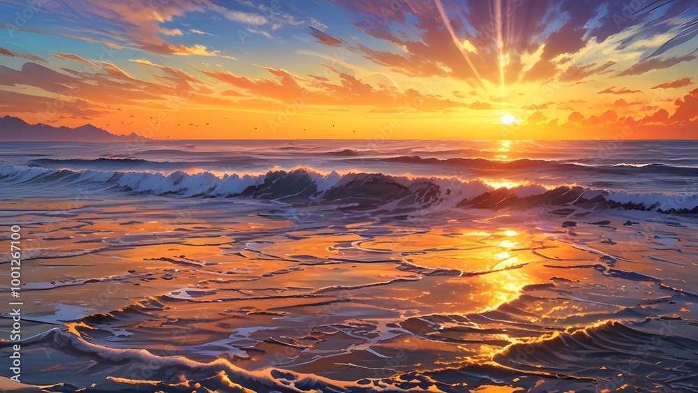 Obraz premium sunset on the beach