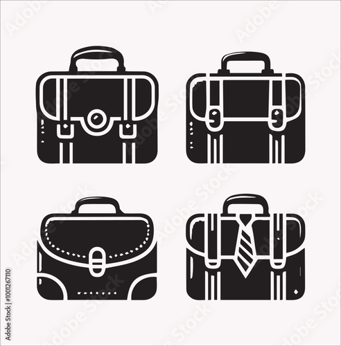 Download Office Bag Vector Silhouette - Ideal for Business and Professional on a white background