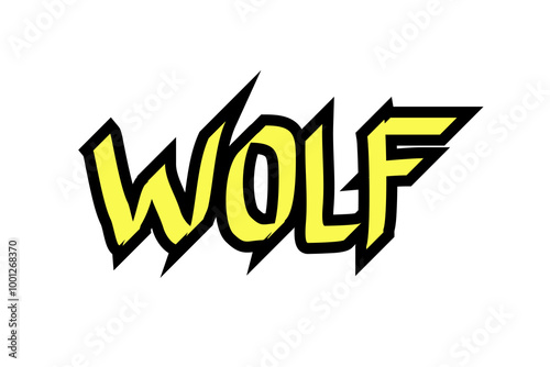 This is a yellow gravity wolf text design suitable for t-shirt designs, comics, book covers, content, cartoons, banners, stickers, video content and others.