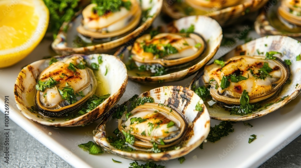 Grilled Clams with Garlic and Parsley Butter Grilled Clams with Garlic and Parsley Butter