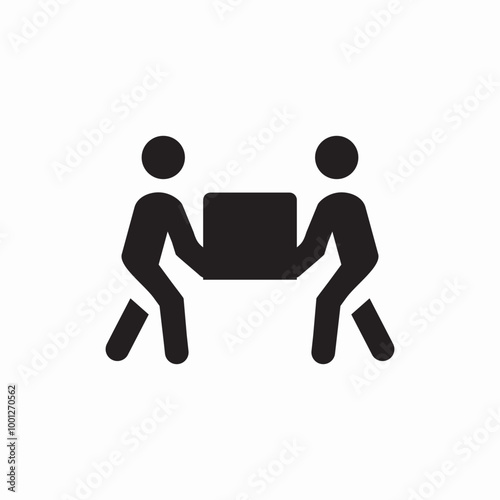humans carrying heavy icon sign vector
