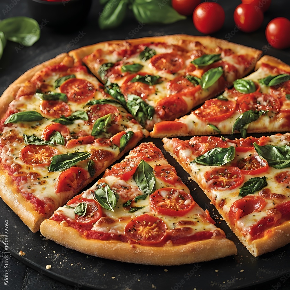 pizza with salami and tomatoes pizza with salami and tomatoes