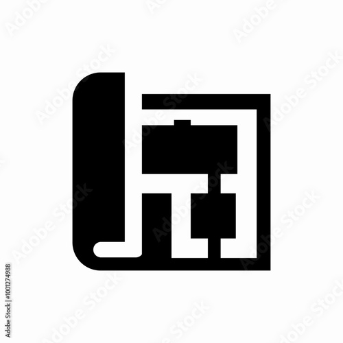 architecture blueprint icon sign vector