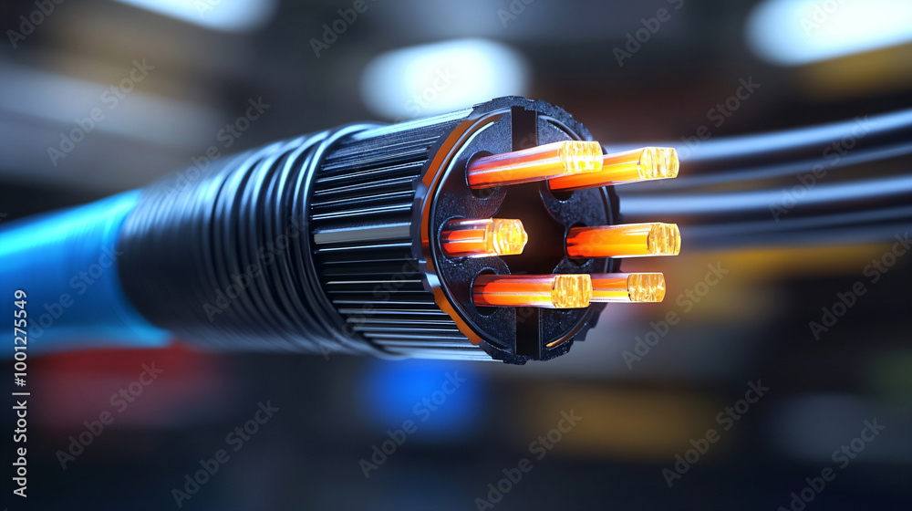 Fiber optics network cable lights abstract background. Fiber optics network cable lights abstract background.