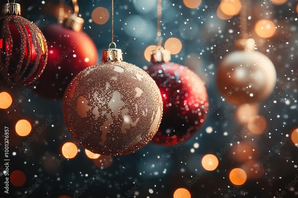 Christmas decorations with hanging ornaments Christmas decorations with hanging ornaments