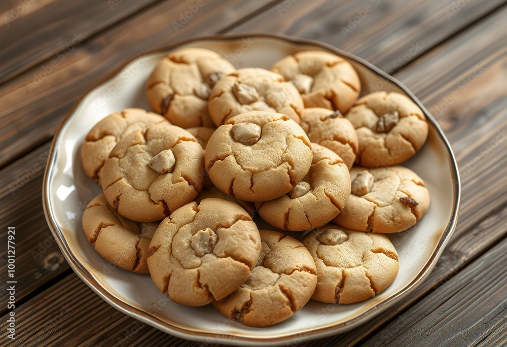 Close-up of Delicious Homemade Cookies on a Plate Close-up of Delicious Homemade Cookies on a Plate