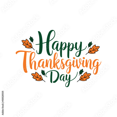 Happy Thanksgiving day typography vector design with white background