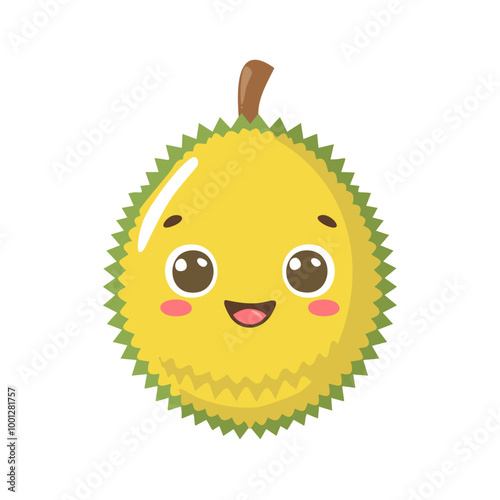Durian Fruit Cute Cartoon Fresh Animation Kawaii Healthy Character
