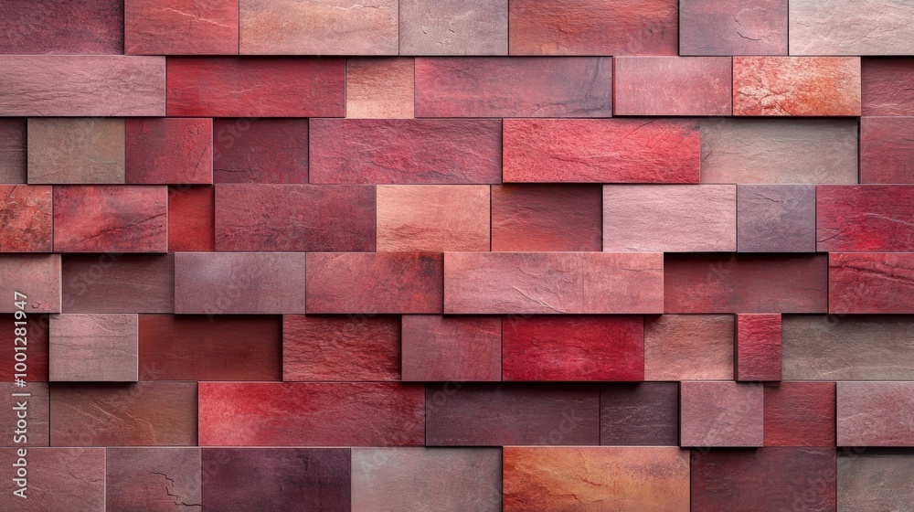 Abstract geometric pattern of red and brown rectangular blocks. Abstract geometric pattern of red and brown rectangular blocks.